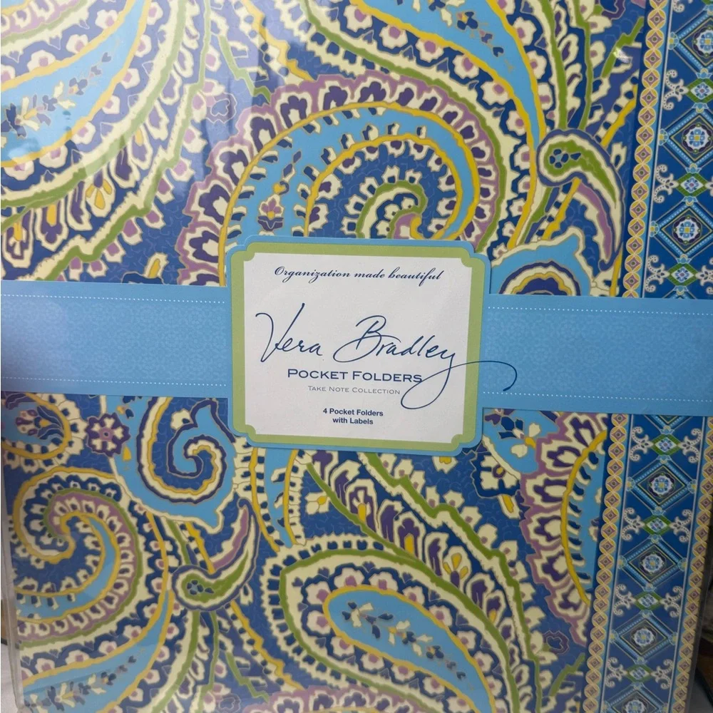 NWT Vera Bradley Capri Blue Pocket Folders retired pattern